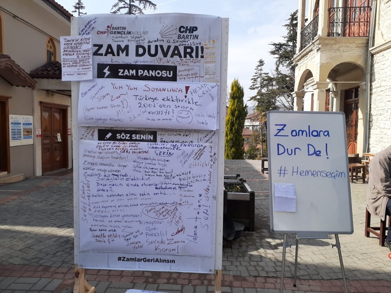 Bartınlı tepkisini Zam Duvarı’nda dile getirdi